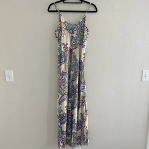 Johnny Was Gigianna Floral Paisley Slip Midi Dress Size XS Multicolor